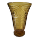 Art Deco vase in molded pressed glass, amber color