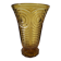 Art Deco vase in molded pressed glass, amber color