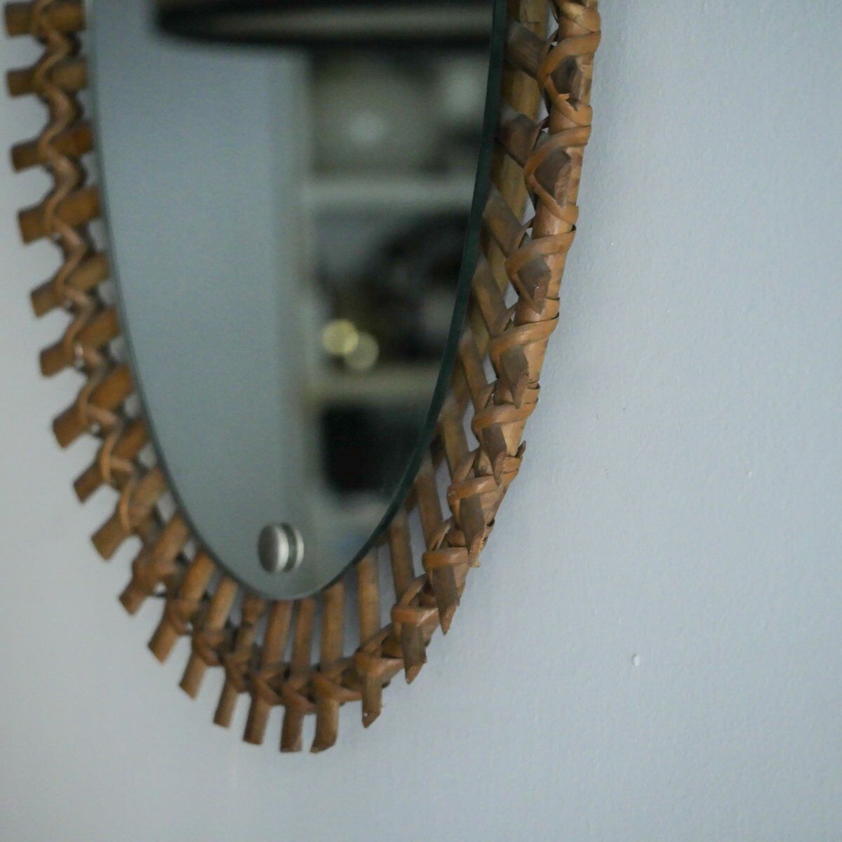 Large bamboo mirror, Italy, 1960s