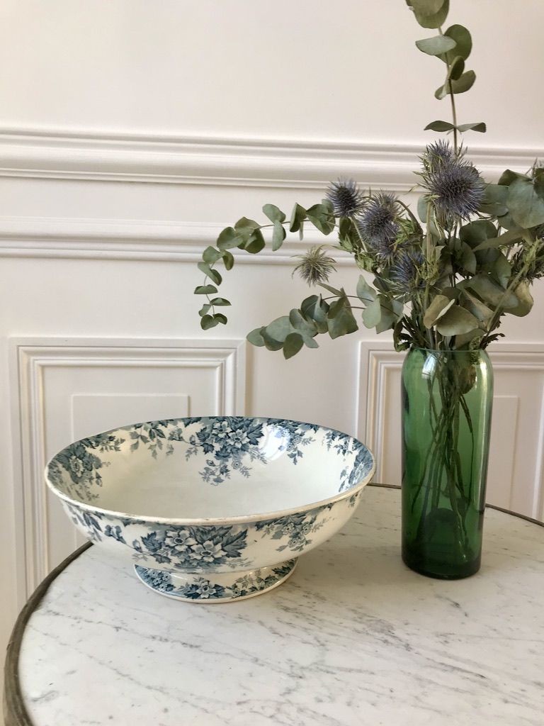 Salad bowl in iron sand saint-amand model "marie-louise" 1880 - xixth