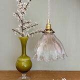 Vintage holophane glass lampshade pendant light