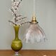Vintage glass holophane pendant light