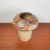 Mid-century modern stoneware mushroom vase by Haico Nitzsche for Søholm, 1960s.
