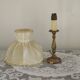 French Vintage Brass Table Lamp With Cream Fringed Shade 5567