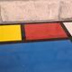 Floor string style piet mondrian gold studs. rare 47x49x16