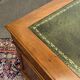 English flat desk with drawers from the 1970s in fir and leather top.
