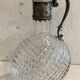 Carafe in cut glass or crystal and silver-plated metal, 20th century