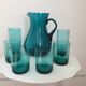 Orangeade  serving pitcher and 6 glasses 60