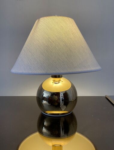 Lampe vintage boule en metal doré années 70
