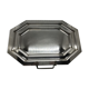 Silver metal serving dish
