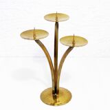 Triple brass candle holder