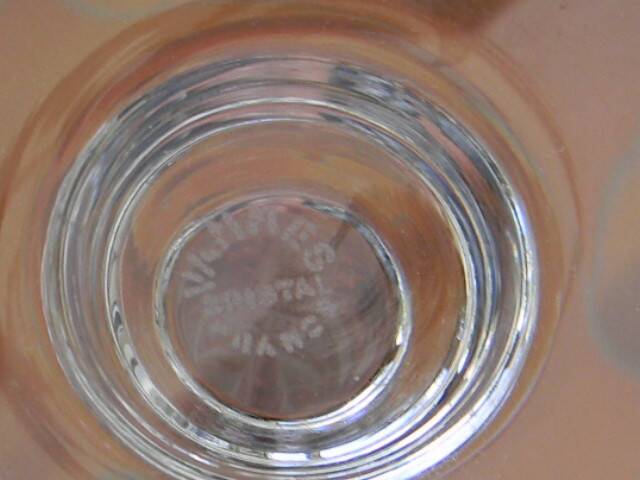 Set of 6 rice grain champagne flutes in vannes crystal