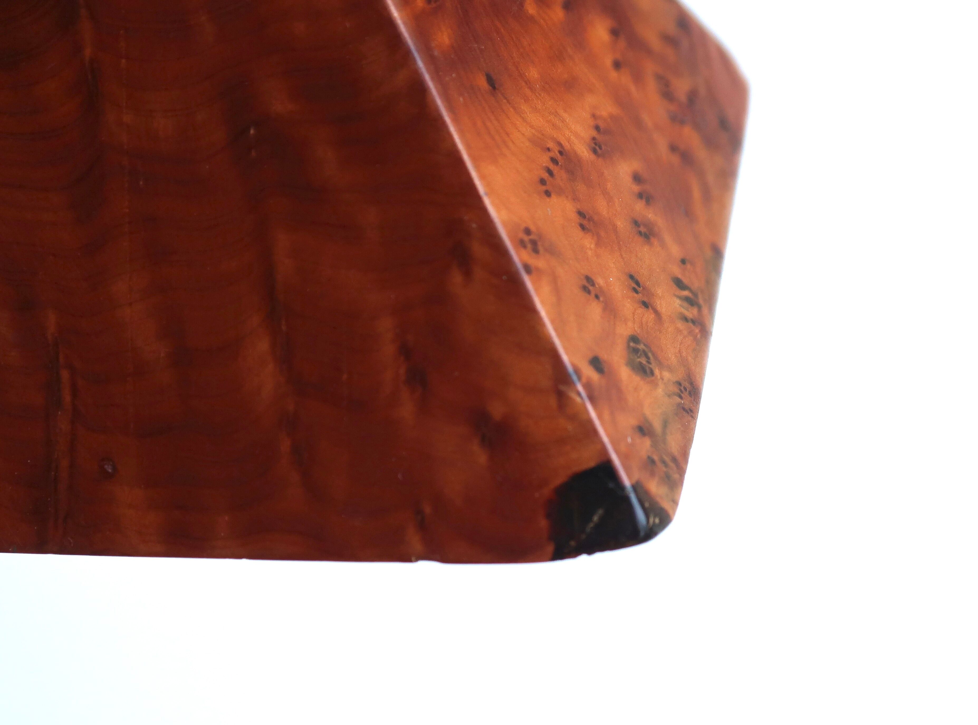 Two wooden pyramids with elm magnifying glass, 70s