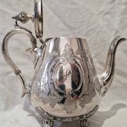 Napoleon III teapot in silver-plated metal – 19th century – Rococo decoration