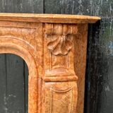 Louis XV Style Fireplace In Red Verona Marble Circa 1880