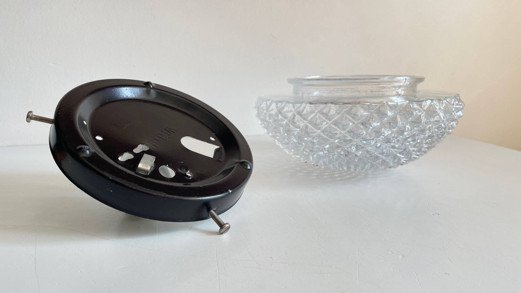 APPLIQUE Semi-Crystal Ceiling Light 1950s