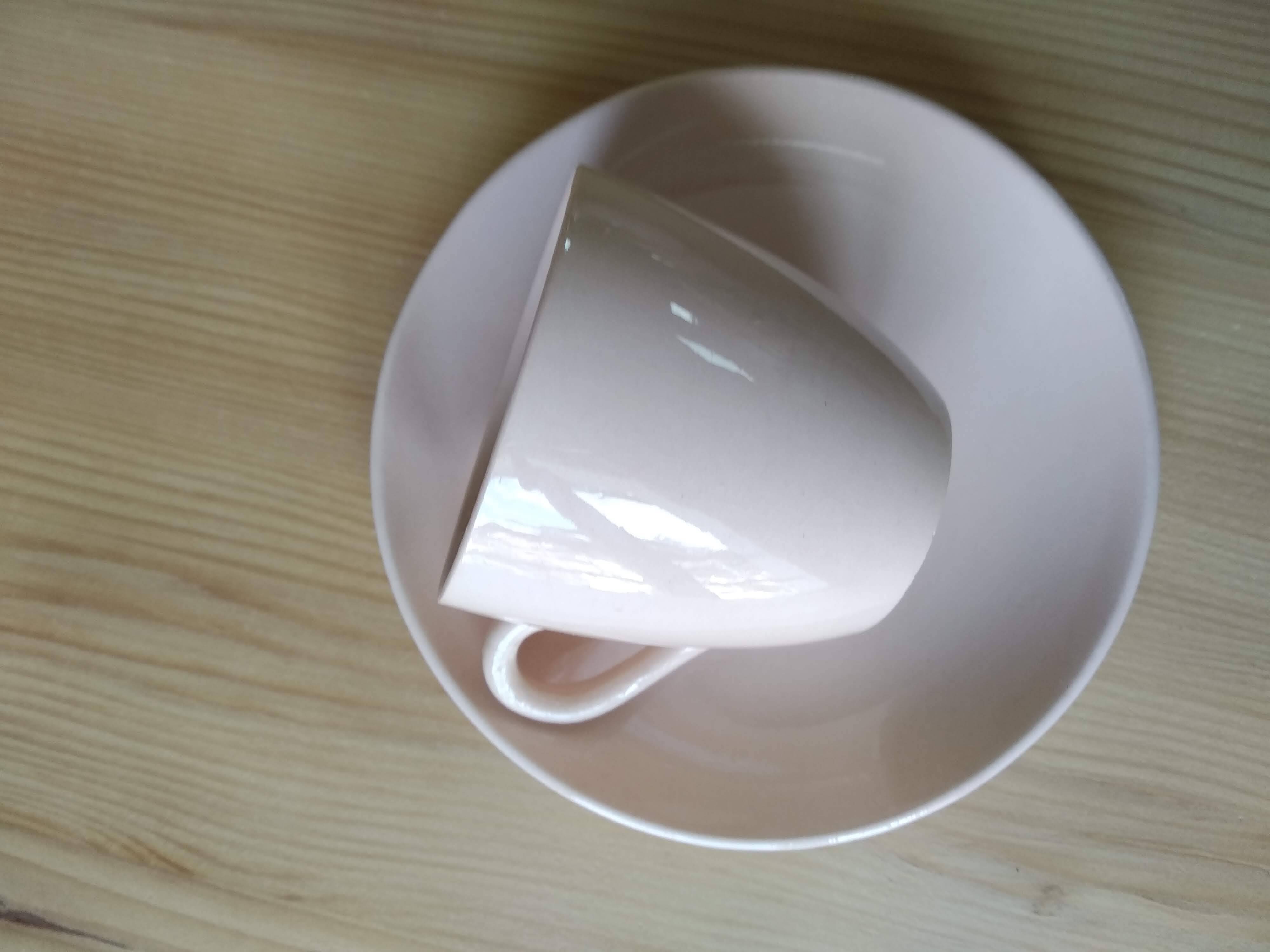 3 cups + Digoin Sarreguemines pink Art Deco jug