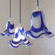 Ensemble de 3 suspensions en verre Mazzega Murano / Années 1970 / Redesign