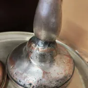 Duo of ancient torches with wabi-sabi patina