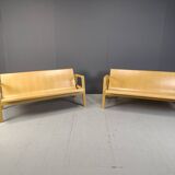 Vintage pair of plywood benches, 1960s