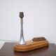 Art deco bedside lamp, table lamp, accent lamp, vintage lamp, wood and chrome lamp, 40'