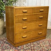 1950s English oak chest of drawers