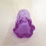 Mauve glass bark-patterned goblet vase, 1960s