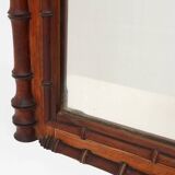 Antique 19th century faux bamboo mirror in wood, France
