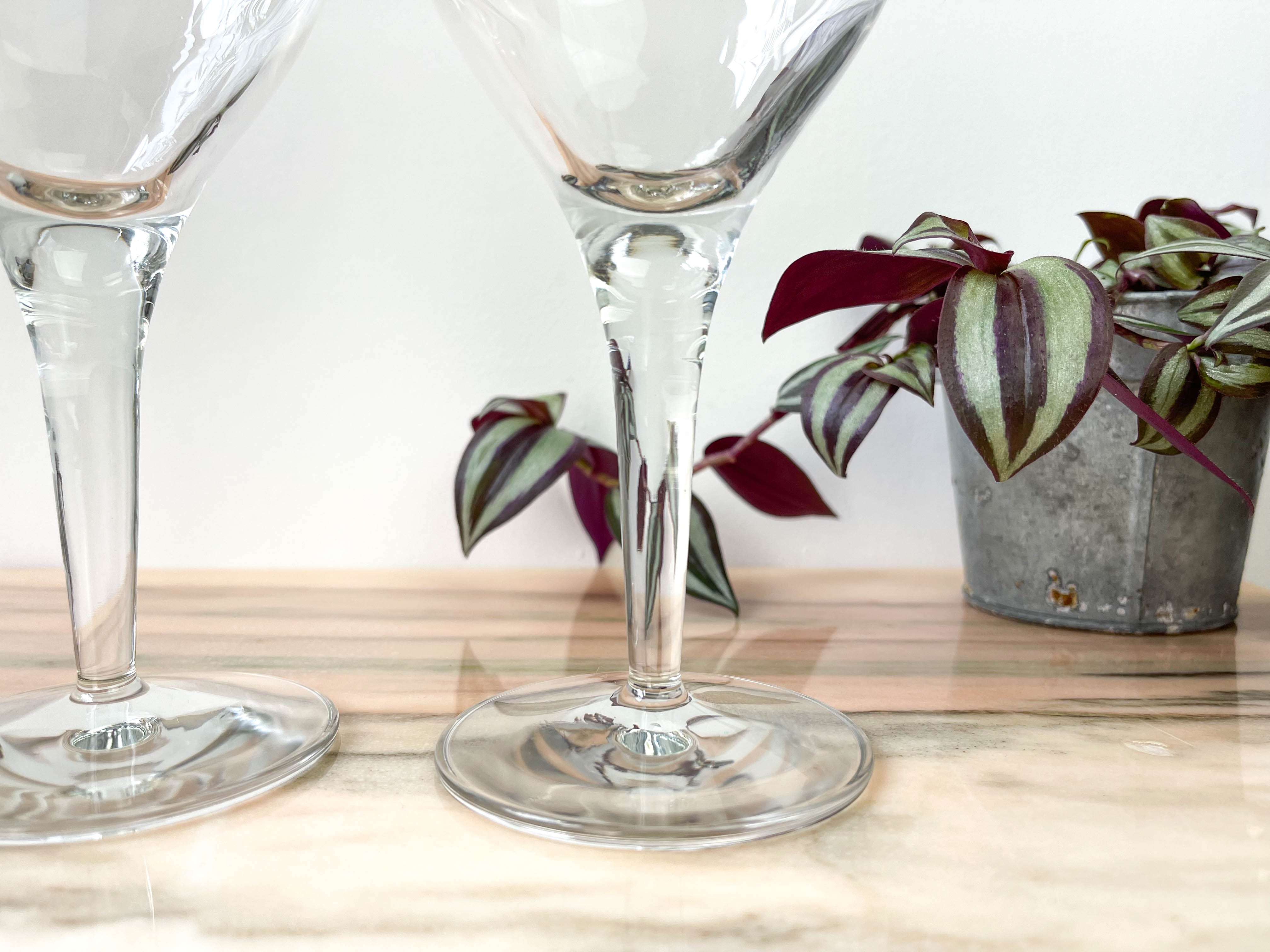 6 vintage crystal water glasses