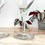 6 vintage crystal water glasses