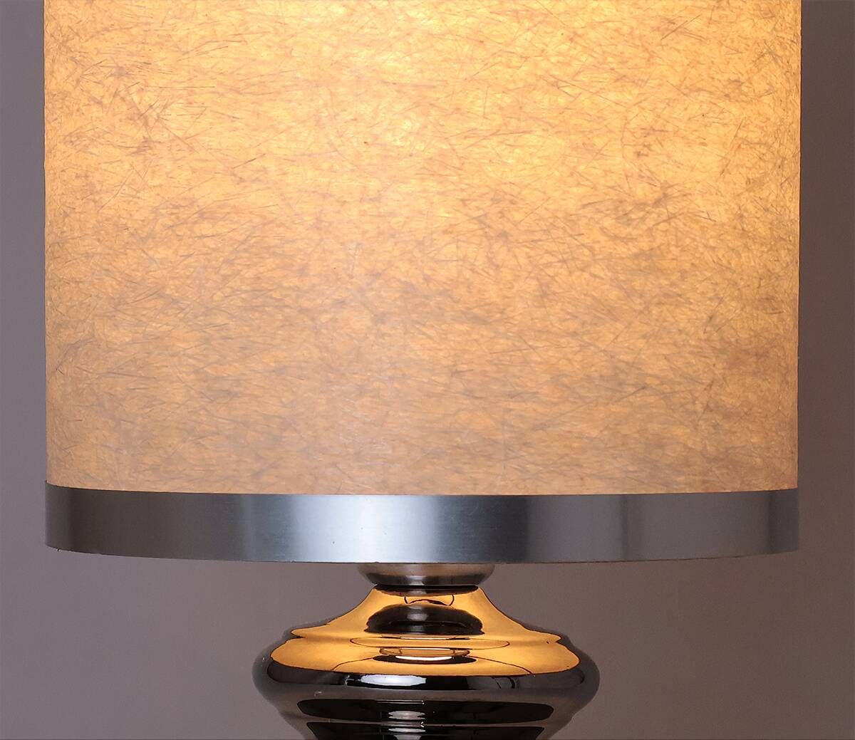 Lampe de table en céramique argentée vintage, années 1970