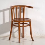 Antique bentwood chairs with carved seats (c. 1920). Set of 4 #1