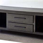 Wood and metal TV unit, solid oak, TV sideboard.
