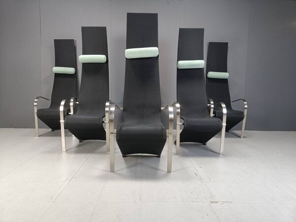 Chaises de salle à manger King postmodernes par Belgochrom - ensemble de 6