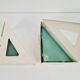 Vintage Triangular Conical Wall Sconces in Green Frosted Glass from Lumal-It, 1990s, Set of 2