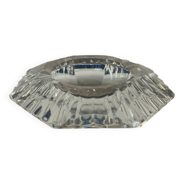 Cendrier Val St Lambert hexagone en cristal taillé