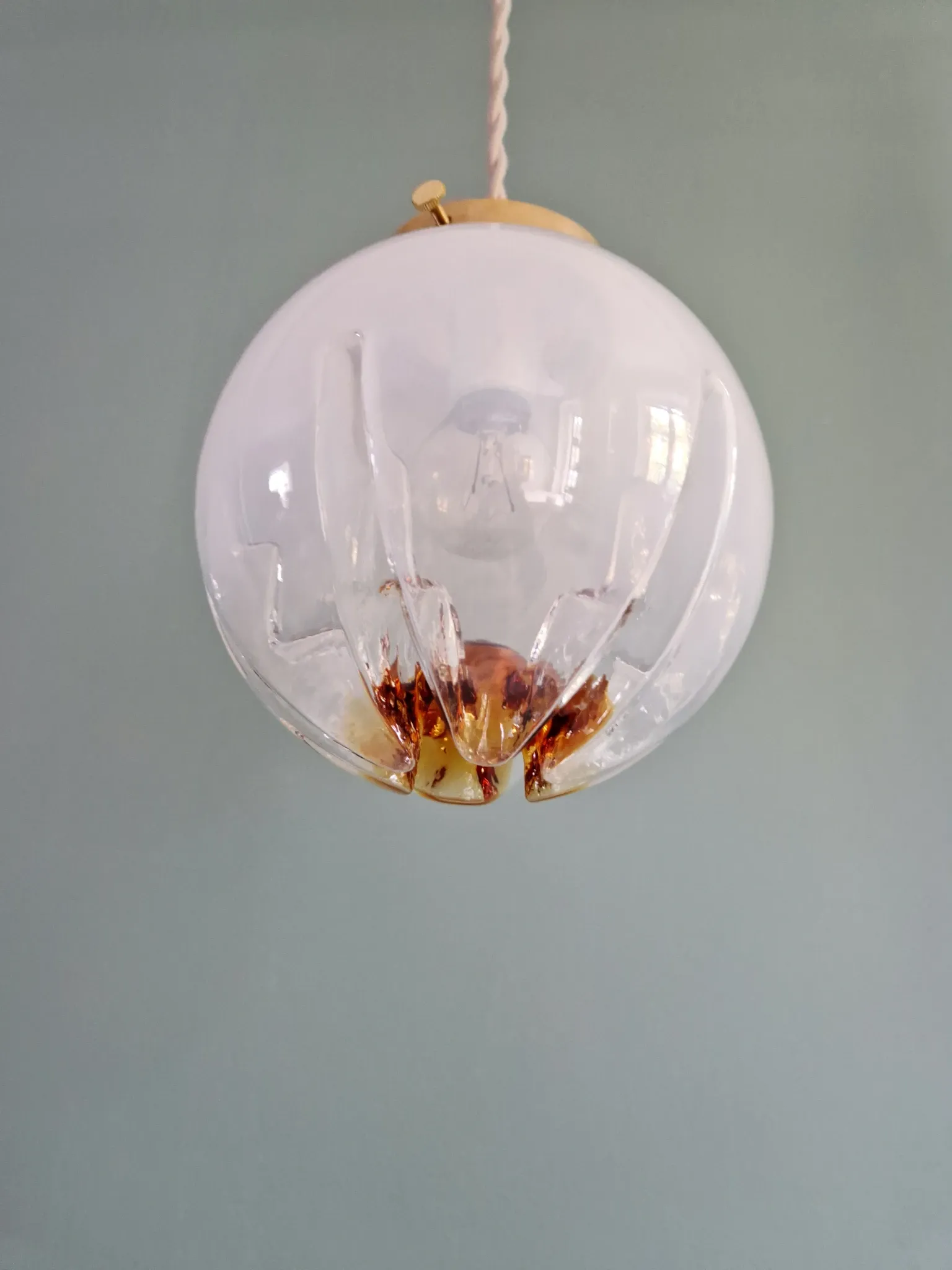 Suspension Space Age en verre de Murano, Mazzega, 1970