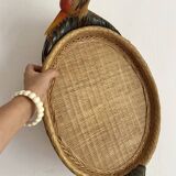 Bird woven bamboo tray