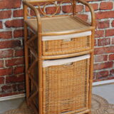 Wicker laundry bin
