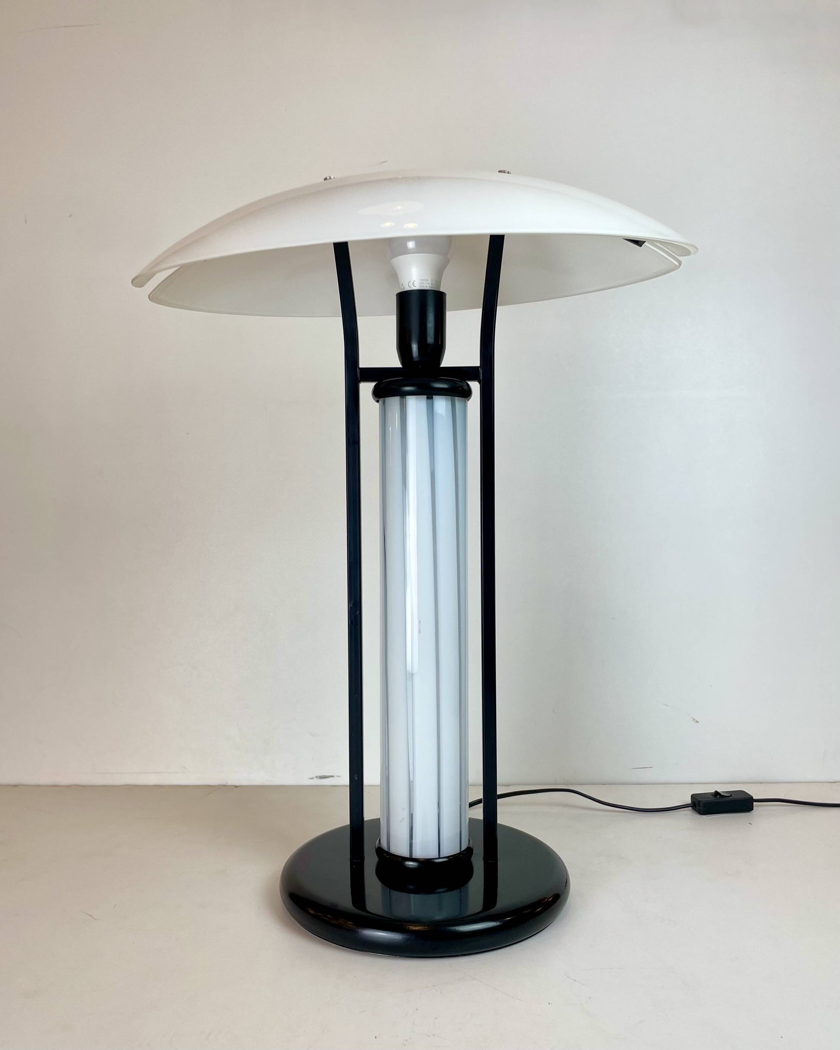 Post-Modern B&W Murano Table Lamps, 1980s