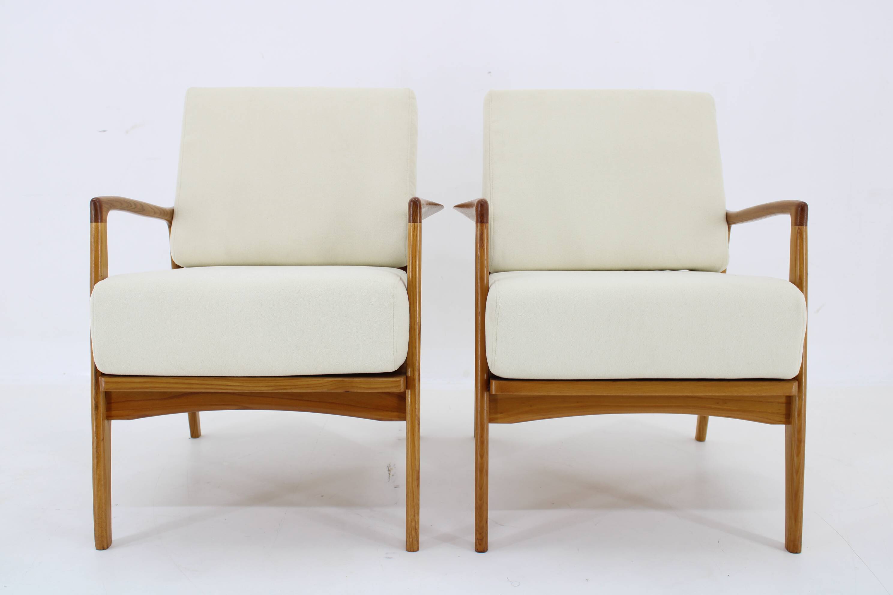 1970s Pair of Restored Armchairs by Drevotvar, Czechoslovakia