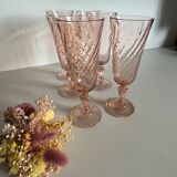6 Rosaline Twisted Pink Champagne Flutes