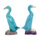 Vintage Duck Figurine Figure Couple Blue Chinese Porcelain
