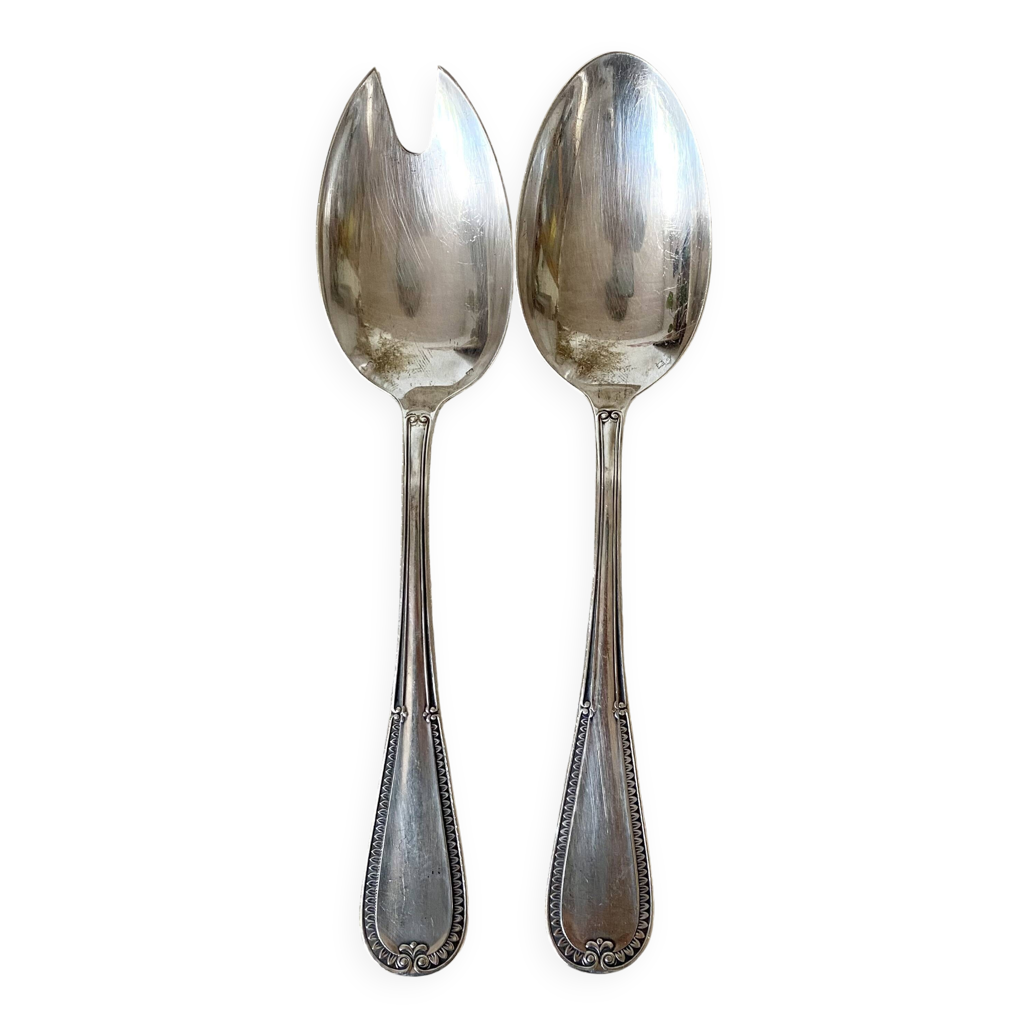 Silver salad servers