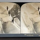 Old photography stereo, stereograph, luxury albumine 1903 Savoy Alps, Switzerland
