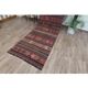 Tapis Kilim en laine et coton turc fait main vintage des années 1970 101x382