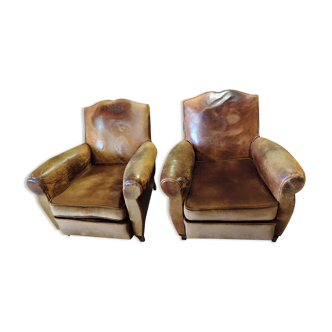 pair of 1950 leather Club armchairs