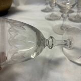 Set of 10 old wine glasses