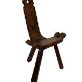 Vintage Spanish chair stool brutalist design