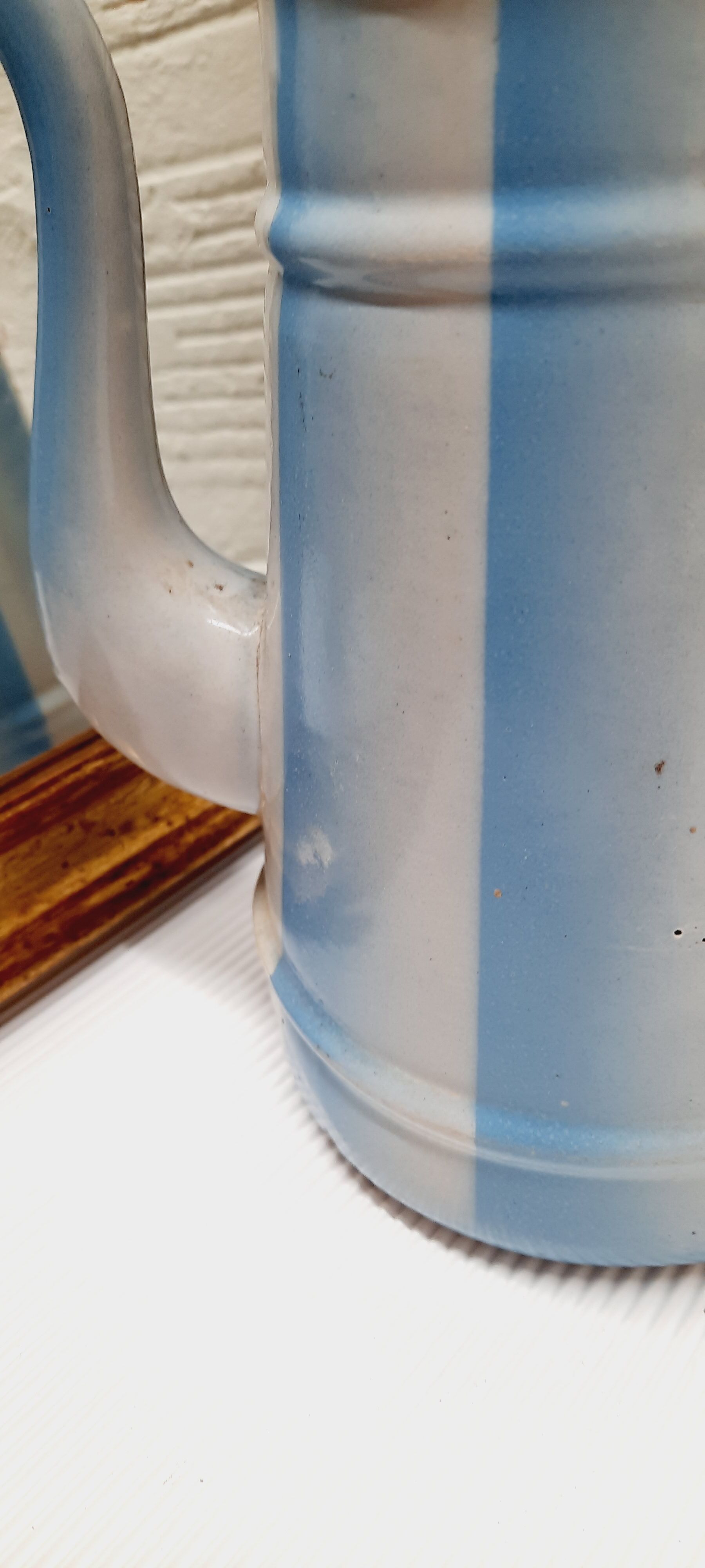 Blue enamelled coffee maker